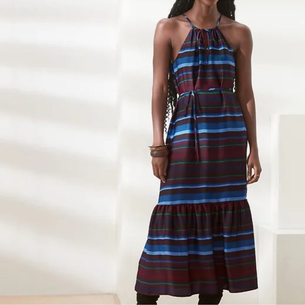 Banana republic Striped Halter Maxi Dress